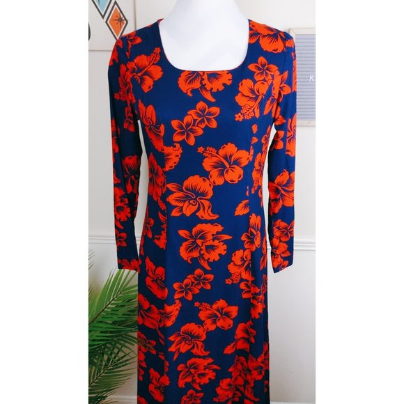 Vtg Branigans 60s Floral Mod Maxi Dress - Picture 2 of 11
